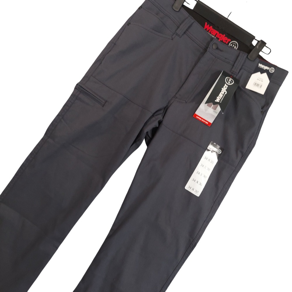 Wrangler ATG Utility Pants Mens 34x30 Gray All Terrain Gear Stretch Hiking 12539